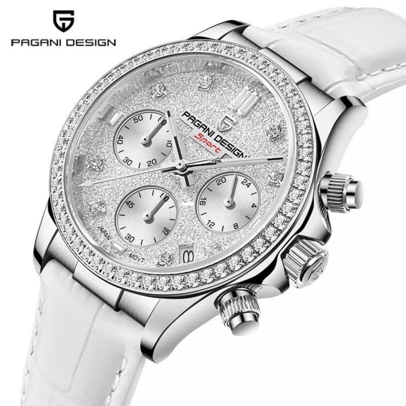 Жіночий годинник Pagani Design PD-1730 Silver-White з хронографом та сапфіровим склом