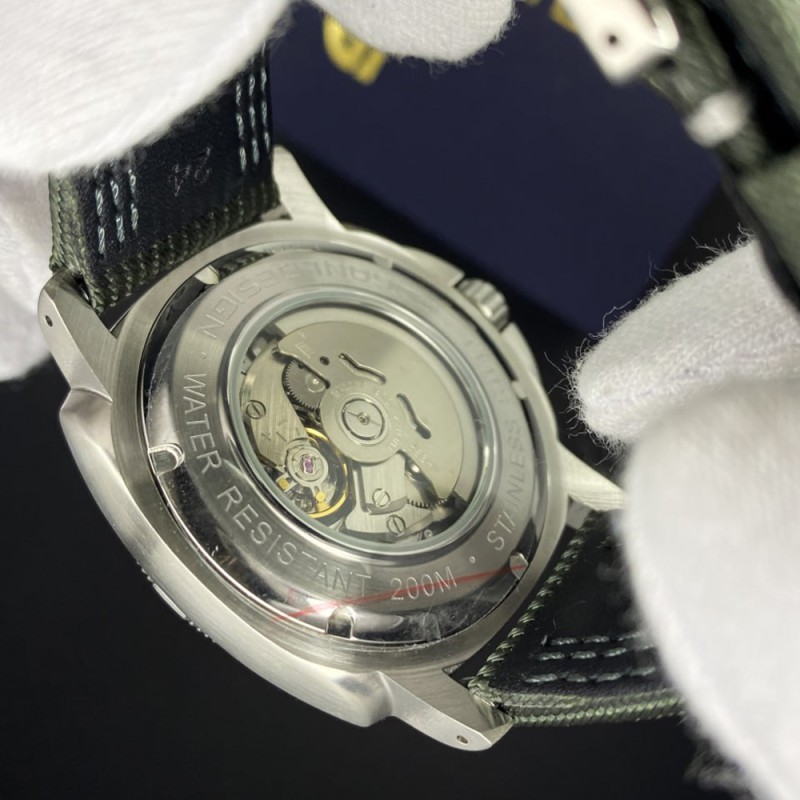 Мужские механические часы Pagani Design PD-1736 Silver-Green с сапфировым стеклом и механизмом SEIKO NH36