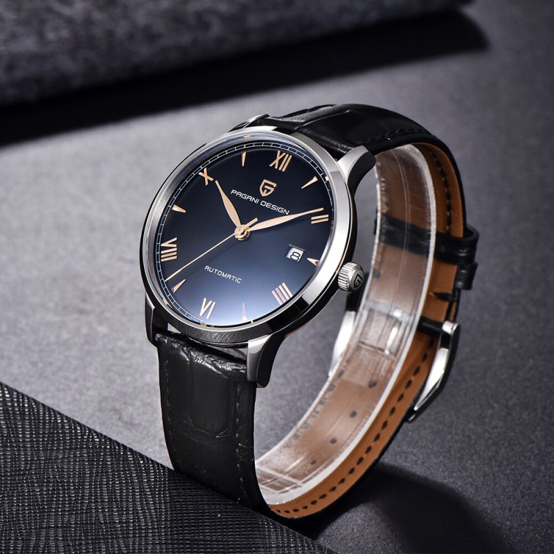 Чоловічий годинник Pagani Design PD-1759 Silver-Black з сапфіровим склом та механізмом SEIKO NH35