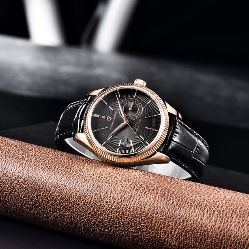 Мужские часы Pagani Design PD-1689 Gold-Black с сапфировым стеклом и механизмом SEIKO VH65