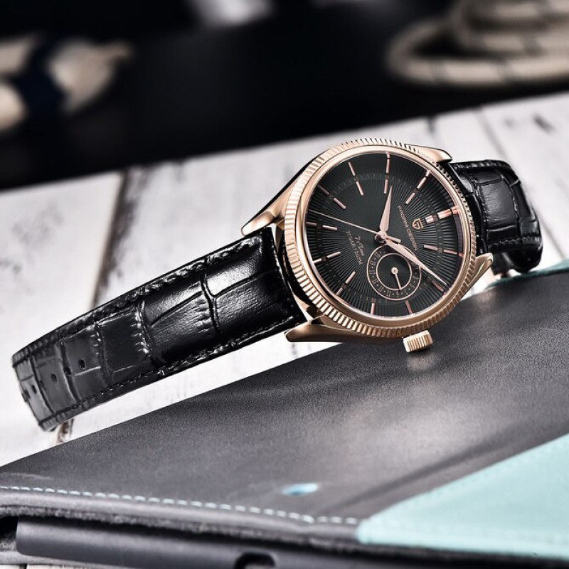 Мужские часы Pagani Design PD-1689 Gold-Black с сапфировым стеклом и механизмом SEIKO VH65