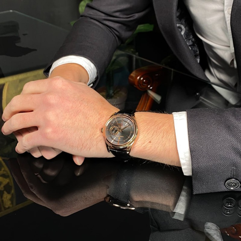 Мужские часы Pagani Design PD-1689 Gold-Black с сапфировым стеклом и механизмом SEIKO VH65