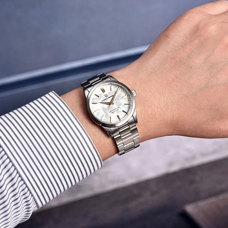 Мужские часы Pagani Design PD-1734 Silver-White с сапфировым стеклом и механизмом SEIKO VH31