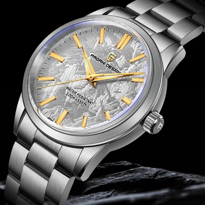 Мужские часы Pagani Design PD-1734 Silver-White с сапфировым стеклом и механизмом SEIKO VH31