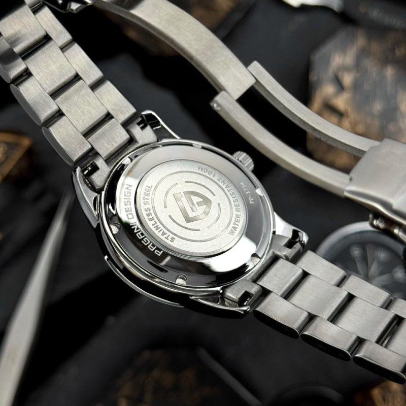 Мужские часы Pagani Design PD-1734 Silver-White с сапфировым стеклом и механизмом SEIKO VH31