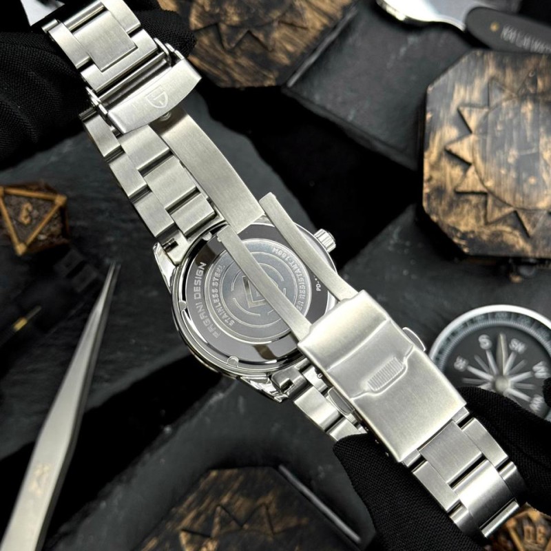 Мужские часы Pagani Design PD-1734 Silver-White с сапфировым стеклом и механизмом SEIKO VH31