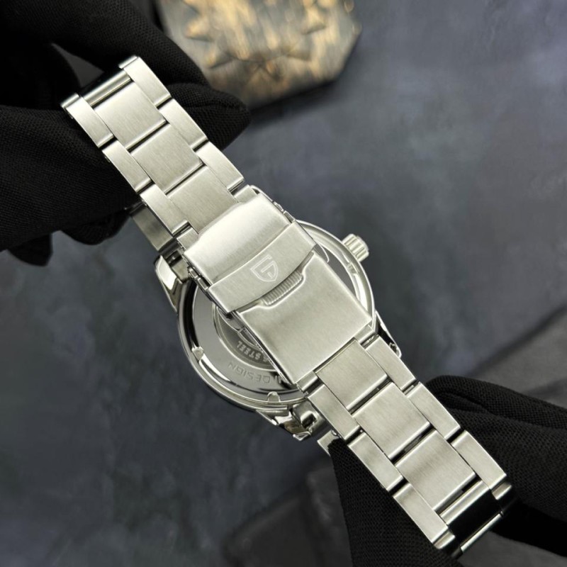 Мужские часы Pagani Design PD-1734 Silver-Blue с сапфировым стеклом и механизмом Seiko VH31