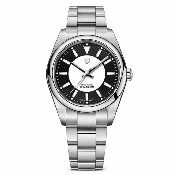 Мужские механические часы Pagani Design PD-1764 Silver-Black с сапфировым стеклом и механизмом SEIKO NH35