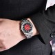 Мужские часы Pagani Design PD-1764 Silver-Red с сапфировым стеклом и механизмом SEIKO NH35