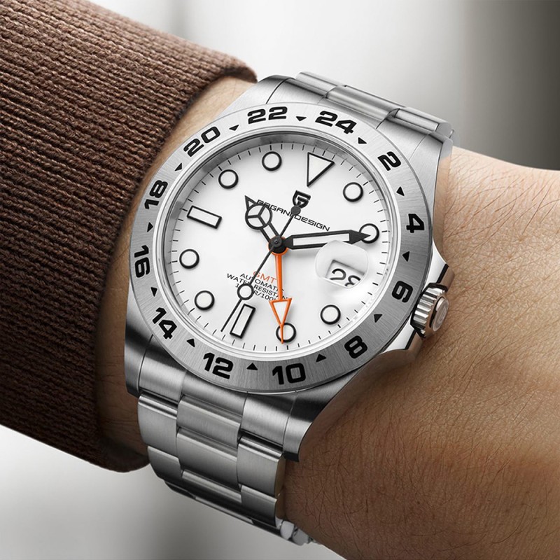 Мужские механические часы Pagani Design PD-1762 Silver-White с сапфировым стеклом и механизмом SEIKO NH34