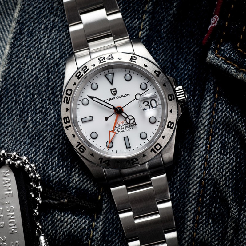 Мужские механические часы Pagani Design PD-1762 Silver-White с сапфировым стеклом и механизмом SEIKO NH34