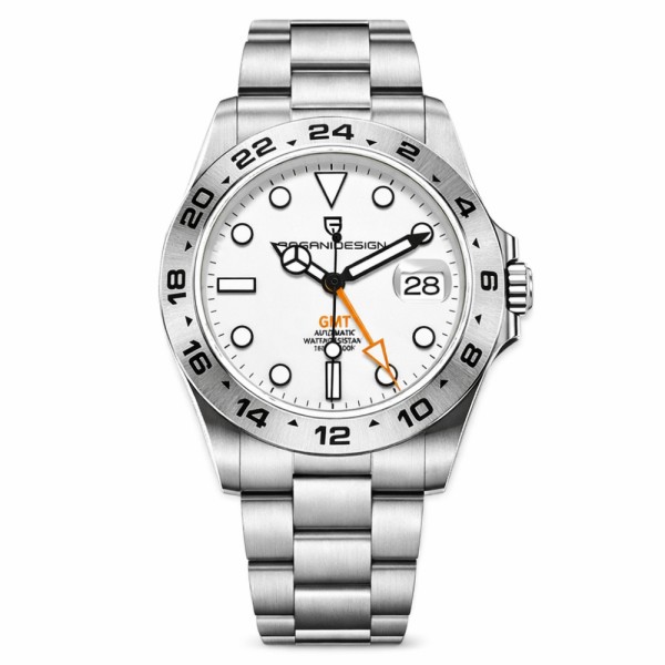 Мужские механические часы Pagani Design PD-1762 Silver-White с сапфировым стеклом и механизмом SEIKO NH34
