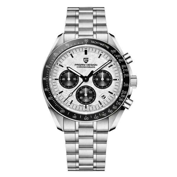 Мужские часы Pagani Design PD-1735 Silver-White с сапфировым стеклом и механизмом SEIKO VK63