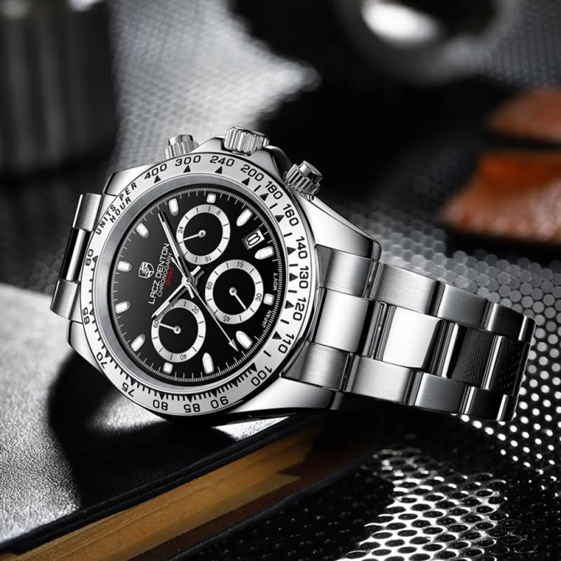 Мужские часы Pagani Design PD-1727 Silver-Black с сапфировым стеклом и механизмом SEIKO VK63