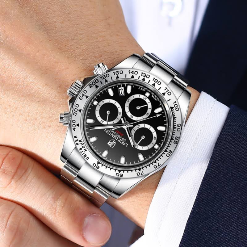 Мужские часы Pagani Design PD-1727 Silver-Black с сапфировым стеклом и механизмом SEIKO VK63