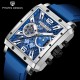 Мужские часы Pagani Design PD-1725 Silver-Blue с сапфировым стеклом и японским механизмом Seiko