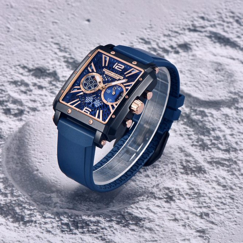 Мужские часы Pagani Design PD-1725 Black-Blue с сапфировым стеклом и механизмом SEIKO VK64
