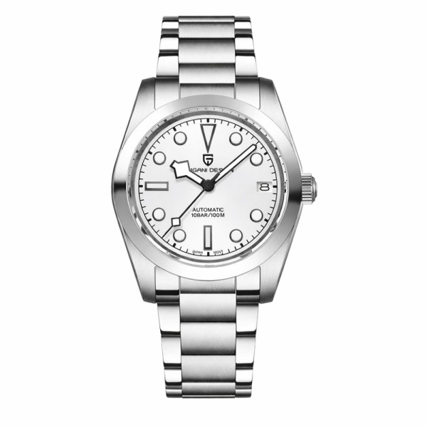 Мужские механические часы Pagani Design PD-1716 Silver-White с сапфировым стеклом и механизмом SEIKO NH35A