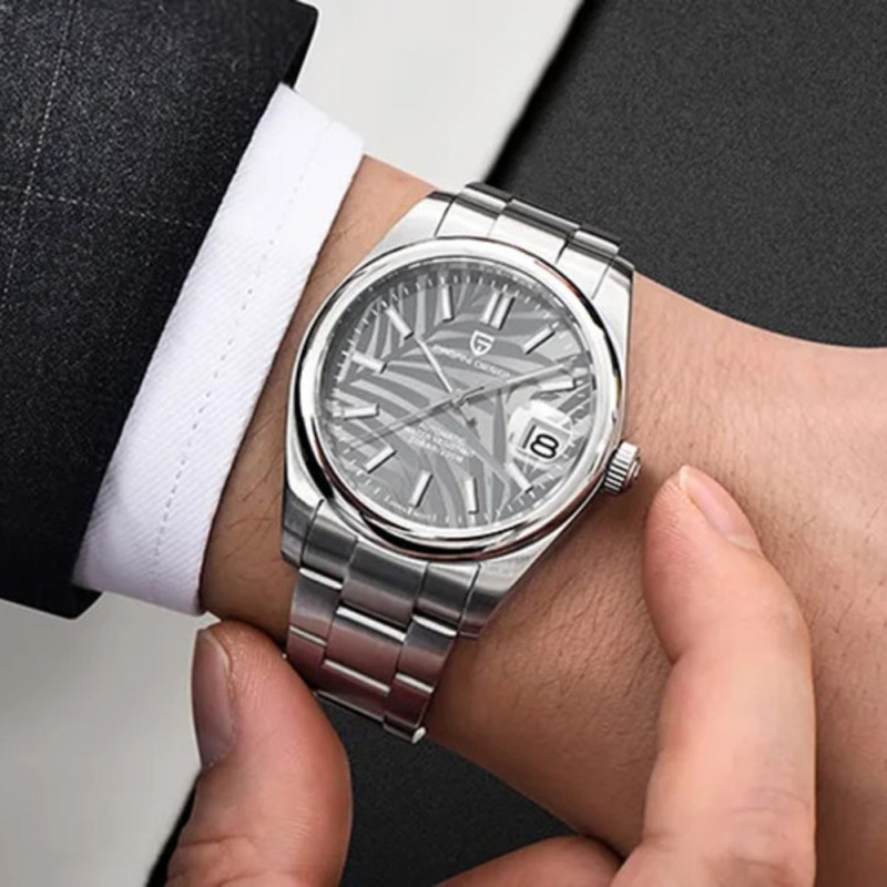 Мужские часы Pagani Design PD-1715 Silver-White с механизмом Seiko NH35 и сапфировым стеклом