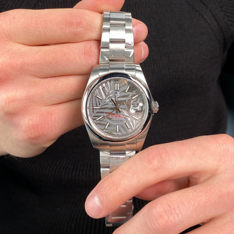 Мужские часы Pagani Design PD-1715 Silver-White с механизмом Seiko NH35 и сапфировым стеклом