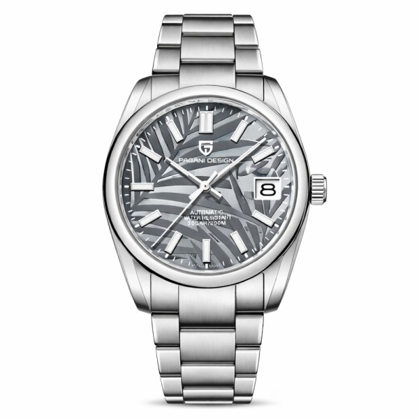 Мужские часы Pagani Design PD-1715 Silver-White с механизмом Seiko NH35 и сапфировым стеклом