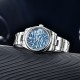 Мужские механические часы Pagani Design PD-1715 Silver-Blue с сапфировым стеклом и механизмом Seiko NH35