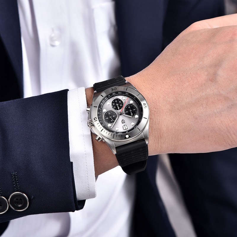Мужские часы Pagani Design PD-1705-1 Silver-Silver с сапфировым стеклом и механизмом Seiko VK63