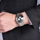 Мужские часы Pagani Design PD-1705-1 Silver-Black Steel с хронографом и сапфировым стеклом