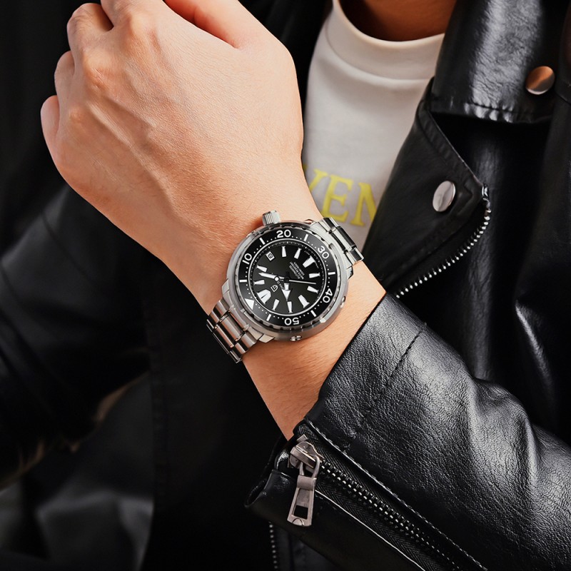 Мужские механические часы Pagani Design PD-1695 Silver-Black Steel с японским механизмом Seiko NH35