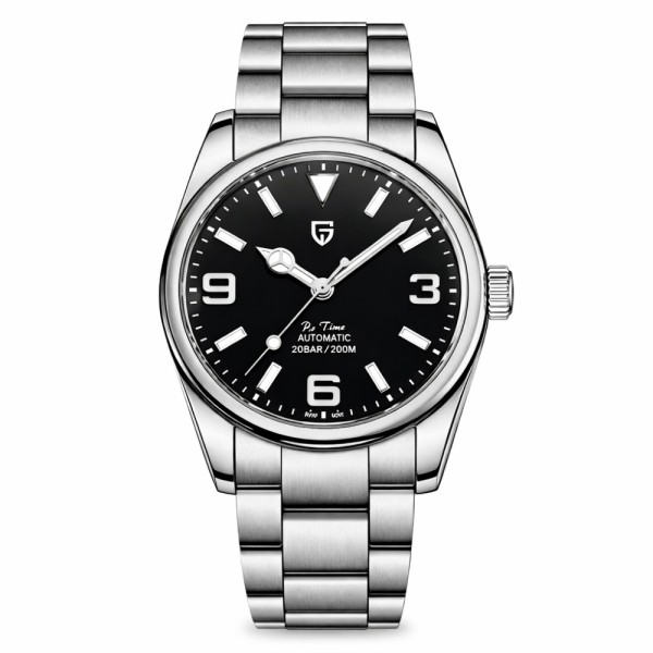 Мужские часы Pagani Design PD-1692 Silver-Black с механизмом Seiko NH35 и сапфировым стеклом