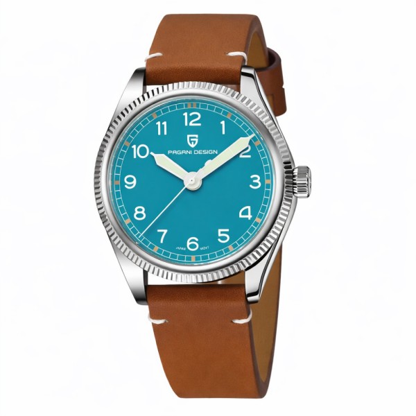 Мужские часы Pagani Design PD-1765 Silver-Blue-Brown с сапфировым стеклом и механизмом SEIKO VH31
