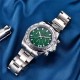 Мужские часы Pagani Design PD-1727 Silver-Green с сапфировым стеклом и механизмом SEIKO VK63