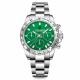 Мужские часы Pagani Design PD-1727 Silver-Green с сапфировым стеклом и механизмом SEIKO VK63