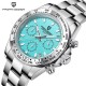 Мужские часы Pagani Design PD-1727 Silver-Blue с сапфировым стеклом и механизмом Seiko VK63