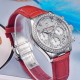Женские часы Pagani Design PD-1730 Silver-Red с сапфировым стеклом и хронографом