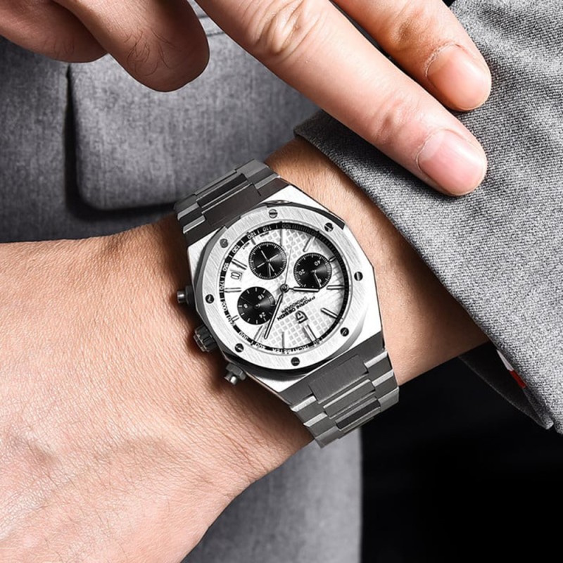 Чоловічий годинник Pagani Design PD-1707 Silver-Silver з хронографом та сапфіровим склом