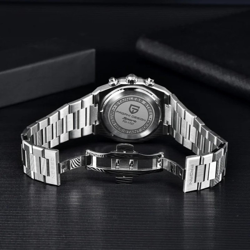 Чоловічий годинник Pagani Design PD-1707 Silver-Silver з хронографом та сапфіровим склом