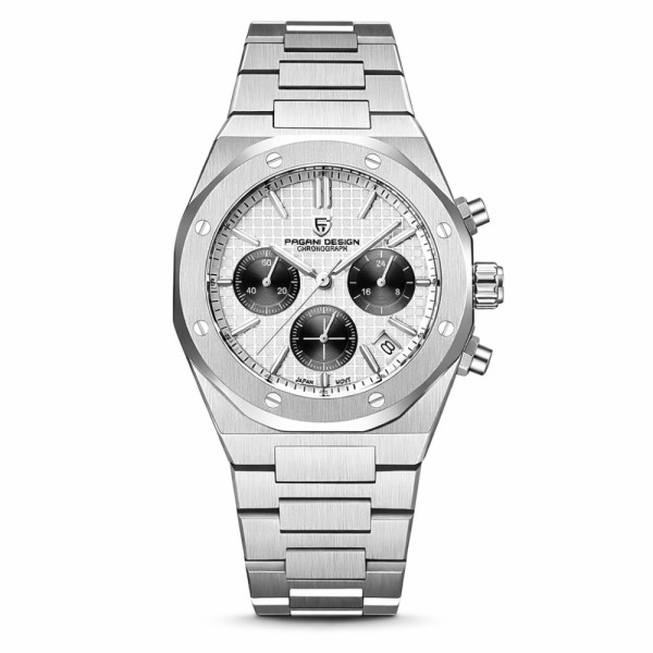 Чоловічий годинник Pagani Design PD-1707 Silver-Silver з хронографом та сапфіровим склом