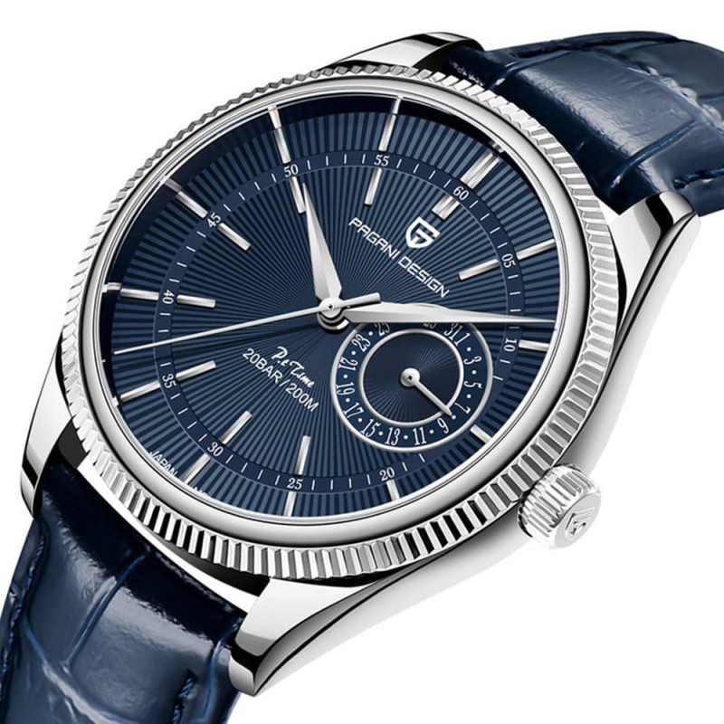 Мужские часы Pagani Design PD-1689 Silver-Blue-Blue с сапфировым стеклом и механизмом SEIKO