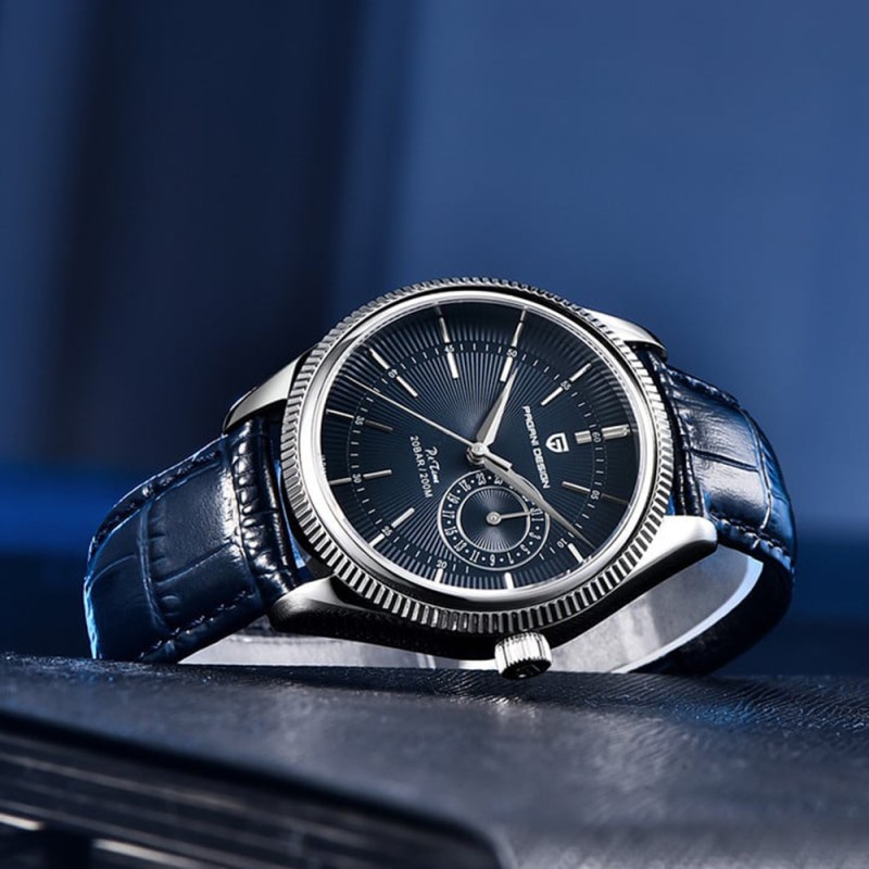 Мужские часы Pagani Design PD-1689 Silver-Blue-Blue с сапфировым стеклом и механизмом SEIKO