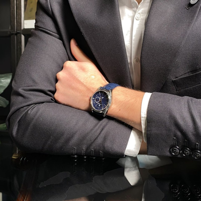 Мужские часы Pagani Design PD-1689 Silver-Blue-Blue с сапфировым стеклом и механизмом SEIKO