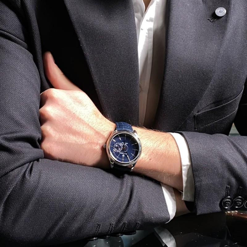 Мужские часы Pagani Design PD-1689 Silver-Blue-Blue с сапфировым стеклом и механизмом SEIKO