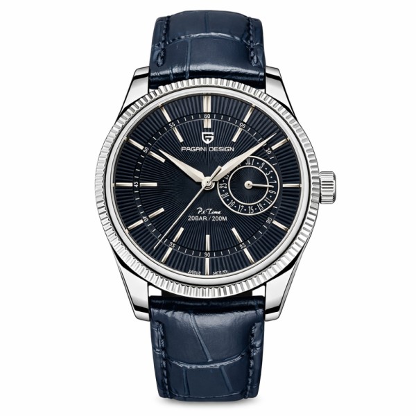 Мужские часы Pagani Design PD-1689 Silver-Blue-Blue с сапфировым стеклом и механизмом SEIKO