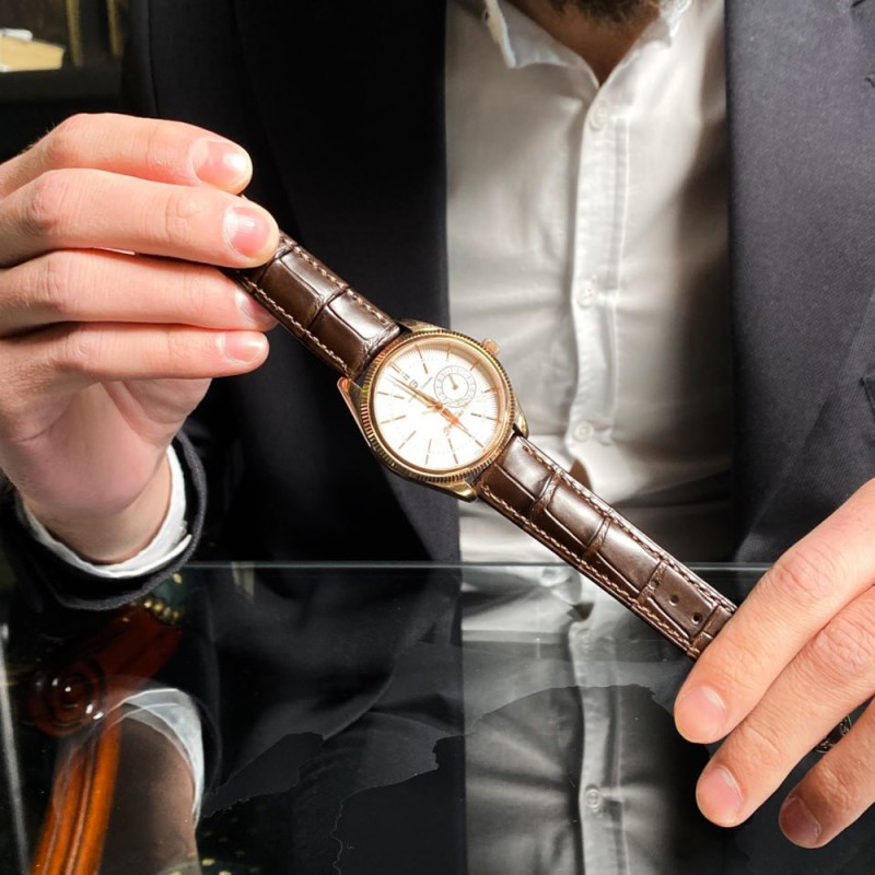 Мужские часы Pagani Design PD-1689 Gold-White-Brown с сапфировым стеклом и механизмом SEIKO VH65