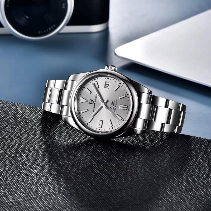 Мужские механические часы Pagani Design PD-1690 Silver-Grey с сапфировым стеклом и механизмом Seiko NH35