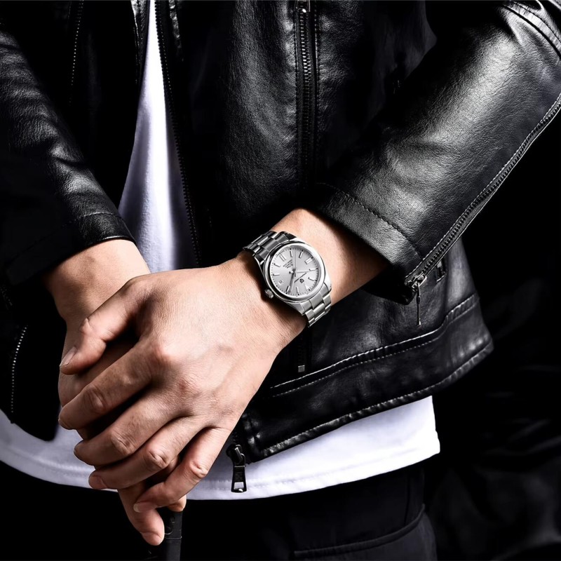Мужские механические часы Pagani Design PD-1690 Silver-Grey с сапфировым стеклом и механизмом Seiko NH35