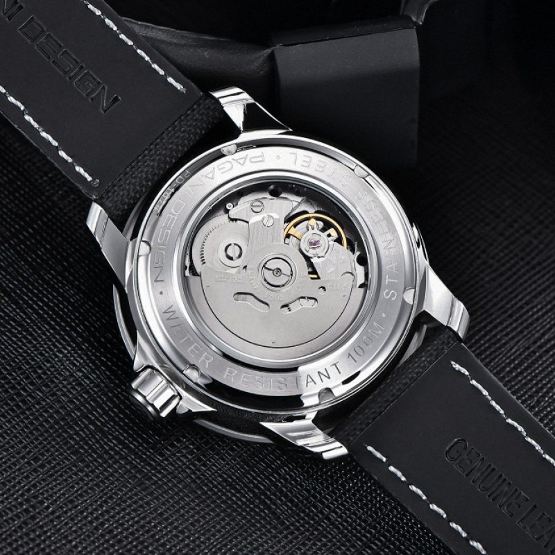 Мужские механические часы Pagani Design PD-1674 Gold-Black с механизмом SEIKO NH39 и сапфировым стеклом