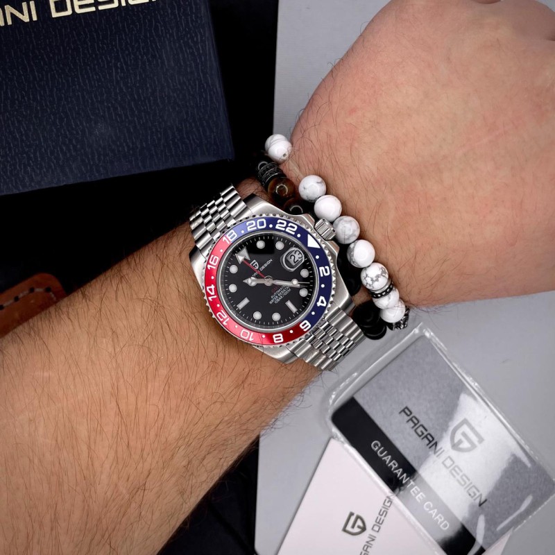 Мужские часы Pagani Design PD-1662 Pepsi с сапфировым стеклом и механикой Pearl DG5833GMT