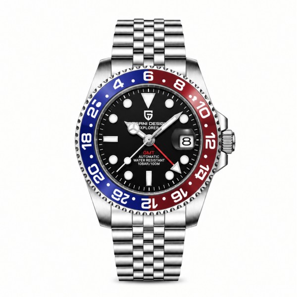 Мужские часы Pagani Design PD-1662 Pepsi с сапфировым стеклом и механикой Pearl DG5833GMT