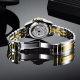 Мужские часы Pagani Design PD-1662 Silver-Gold с сапфировым стеклом и механикой GMT